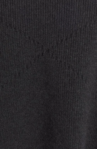 Shop Bottega Veneta Button Shoulder Rib Cashmere Blend Crop Turtleneck Sweater In Slate