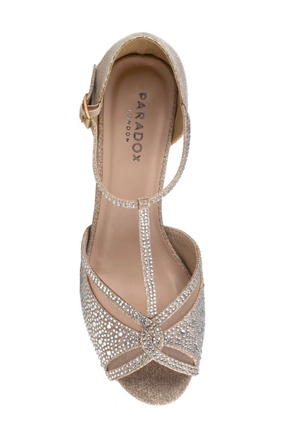 Shop Paradox London Pink Nora T-strap Platform Sandal In Champagne