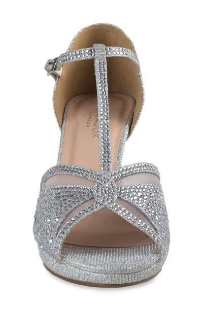 Paradox London Pink Nora T-strap Platform Sandal In Silver