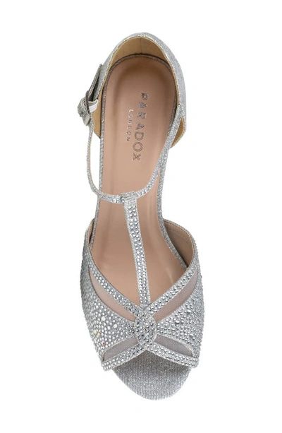Paradox London Pink Nora T-strap Platform Sandal In Silver