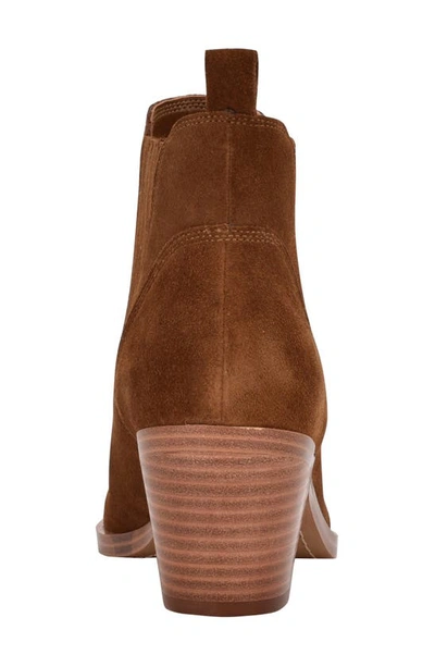Shop Marc Fisher Ltd Teona Leather Pointed Toe Bootie In Medium Brown