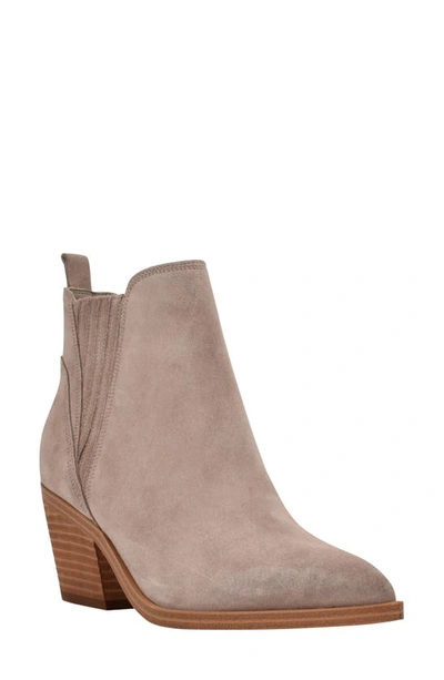 Shop Marc Fisher Ltd Teona Leather Pointed Toe Bootie In Medium Grey