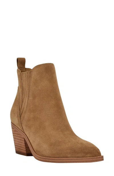 Shop Marc Fisher Ltd Teona Leather Pointed Toe Bootie In Light Natural