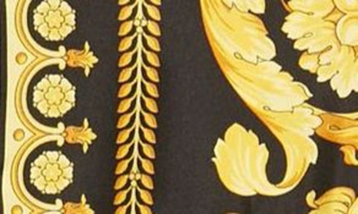 Shop Versace Barocco Print Silk Blouse In Black Gold