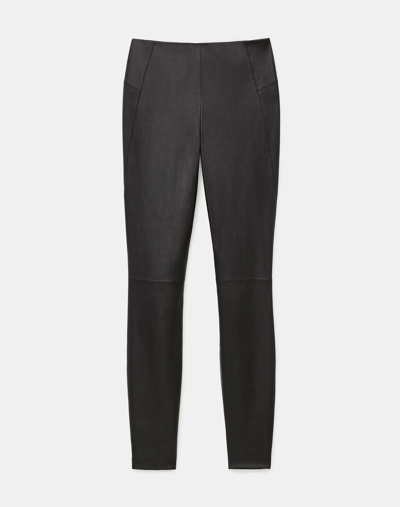 Shop Lafayette 148 Stretch Nappa Leather Greenwich Legging In Black