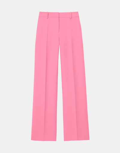 Shop Lafayette 148 Plus-size Woolsilk Crepe Sullivan Pant In Pink