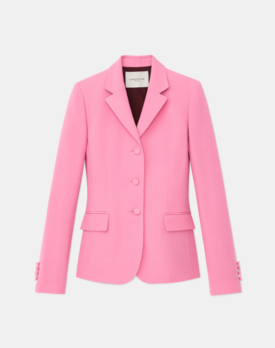 Lafayette 148 Woolsilk Crepe Threebutton Academy Blazer In Pink