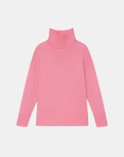 Shop Lafayette 148 Cashmere Stand Collar Sweater In Pink