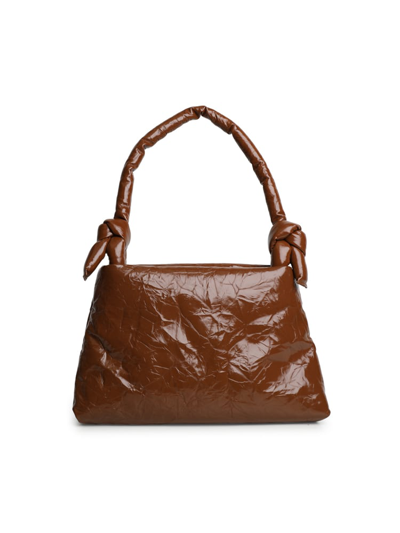 Shop Kassl Editions Lady Bag With Side Knots In Cognac