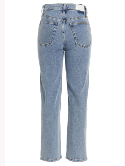 Shop Re/done 70s Stove Pipe Jeans In Light Blue