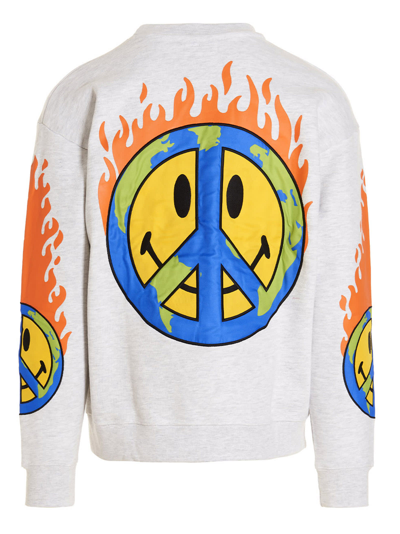 Shop Market Smiley Earth On Fire Sweatshirt In Gray
