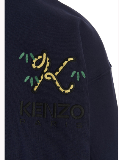 Shop Kenzo K Tiger Hoodie In Blue