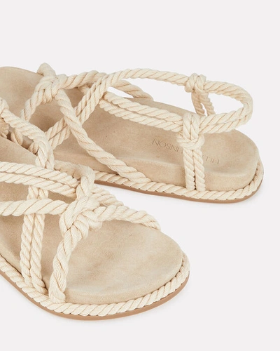 Shop Ulla Johnson Suri Twisted Rope Flat Sandals In Ivory