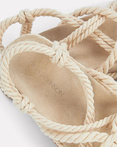 Shop Ulla Johnson Suri Twisted Rope Flat Sandals In Ivory