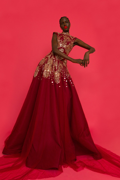 Shop Bibhu Mohapatra Embroidered Tulle And Faille Ball Gown