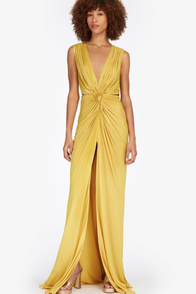 Shop Costarellos Tessa Knotted Satin Gown
