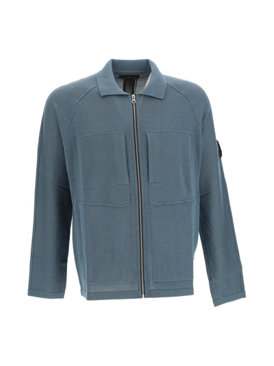 Stone Island Shadow Project Polo Collar Full Zip Knit Jacket Petrol In Blue  | ModeSens