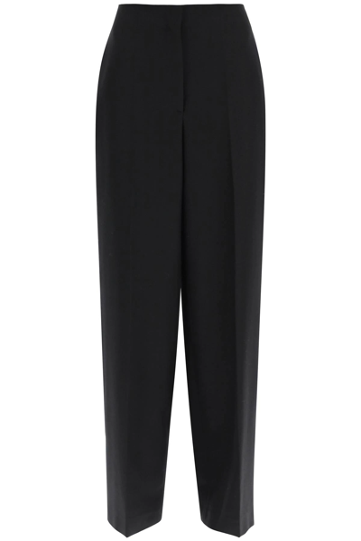 Shop The Row 'lazco' Wool And Mohair Trousers In Black