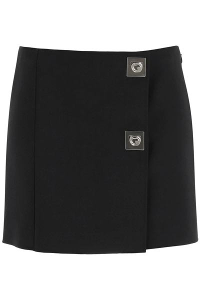 Shop Givenchy Mini Skirt With G Lock Buckles In Black