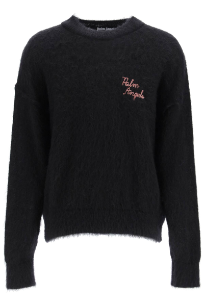 Shop Palm Angels The Palm Wool And Mohair Sweater In Black