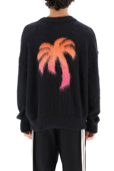 Shop Palm Angels The Palm Wool And Mohair Sweater In Black