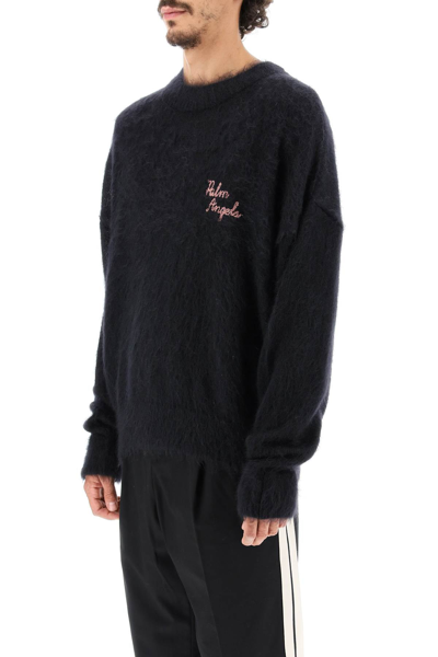 Shop Palm Angels The Palm Wool And Mohair Sweater In Black