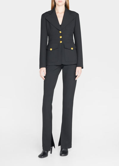 Shop A.l.c Amelia Tailored Military Blazer Jacket In Black