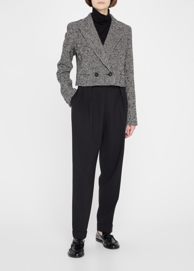 Shop Lafayette 148 Waverly Pleated Tapered Pants In Cloud