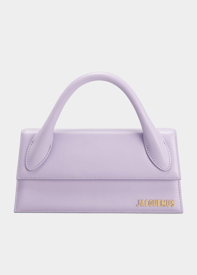 Shop Jacquemus Le Chiquito Long Top-handle Bag In Lilac