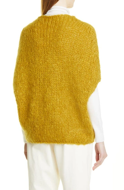 Fabiana Filippi Bead Detail Mohair & Wool Dolman Sleeve Sweater In Dark Yellow