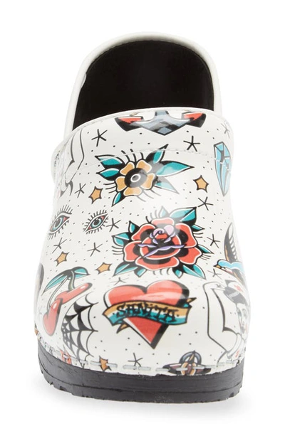 Sanita Rockabilly Print Clog In 001 White