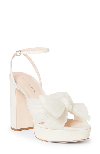 Shop Loeffler Randall Natalia Knot Platform Sandal In Pearl