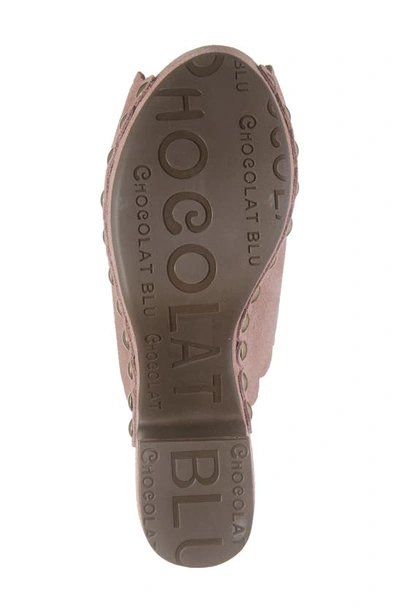 Chocolat Blu Genessis Platform Clog In Plum Suede