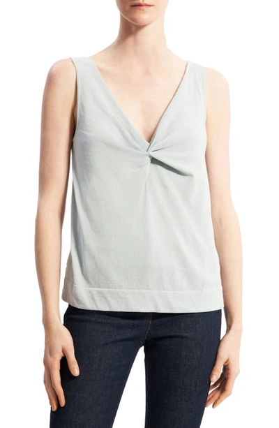 Shop Theory Bristo Twist Front Cotton Blend Tank In Harbor