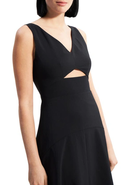 Shop Theory Cutout Sleeveless Midi Dress In Black
