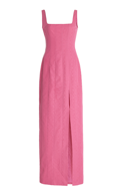 Shop Staud Women's Portrait Moire Maxi Dress In Pink