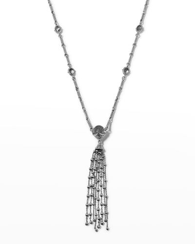 Shop Konstantino Silver And Gold Green Amethyst And Tassel Necklace