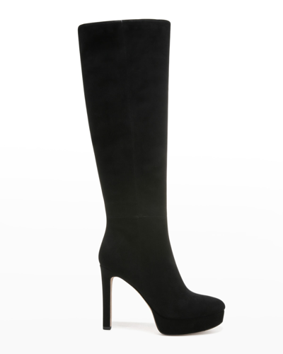 Shop Veronica Beard Dali Suede Platform Boots In Black