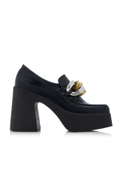Shop Stella Mccartney Women's Skyla Vegan Leather Platform Loafers In Black
