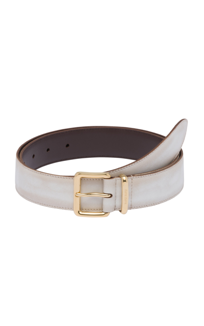 Shop Miu Miu Leather Belt In White