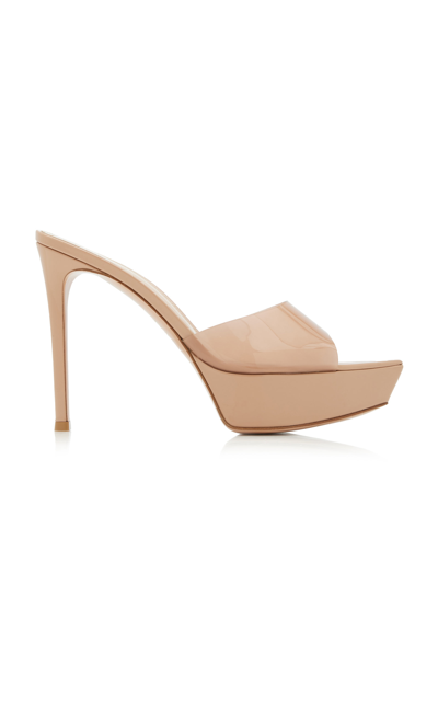 Shop Gianvito Rossi Women's Betty Pvc; Leather Platform Sandals In Neutral