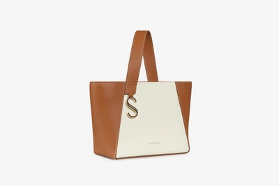 Shop Strathberry S Cabas Mini In Tan / White