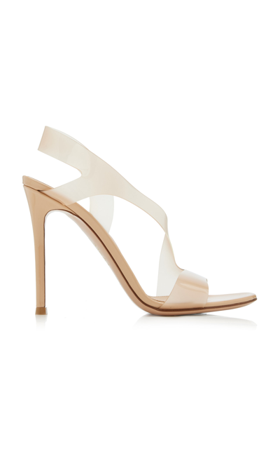 Shop Gianvito Rossi Metropolis Pvc & Patent Leather Sandals In Neutral