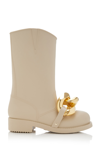 Shop Jw Anderson Women's Chain-embellished Rubber Boots In Neutral