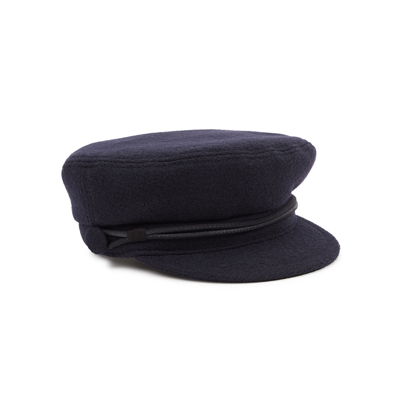 Shop Maison Michel Paris New Billy Navy Velvet Beret