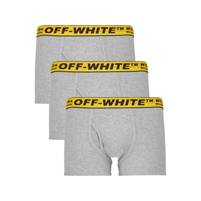 Shop Off-white Industrial Grey Stretch-cotton Boxer Trunks