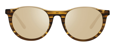 Shop Revo Palm Springs Round Polarized Sunglasses In Gold