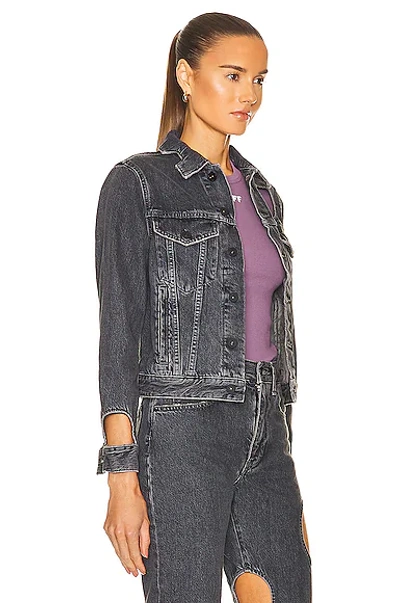 Off-white Meteor Denim Jacket In Dark Grey