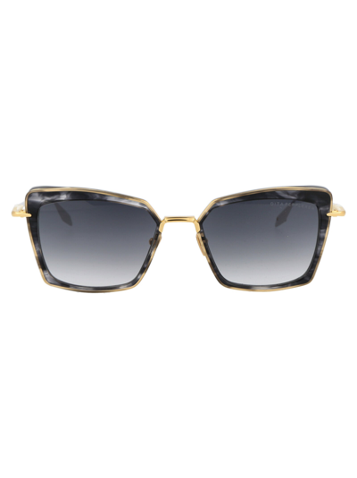 Shop Dita Sunglasses In 01 Black Haze - Yellow Gold W/ Dark Grey To Clear Gradient