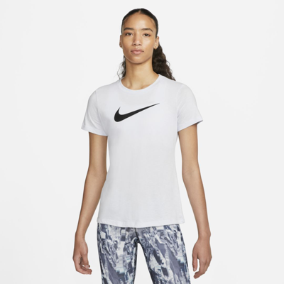 Shop Nike Dri-fit Women's Training T-shirt In Football Grey